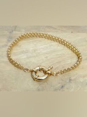 Gold Beaded Toggle Bracelet - Women